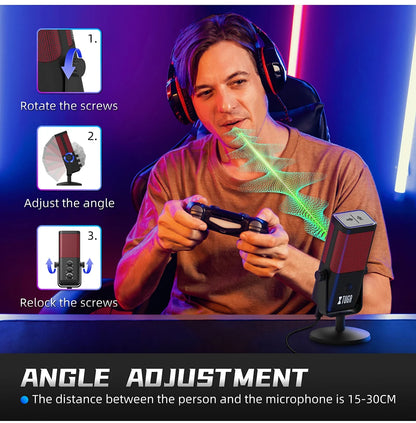RGB Gaming Microphone Professional Dynamic Mic For Studio Broadcast Voice Computer Gamer Streaming Podcast Livestreaming Mic
