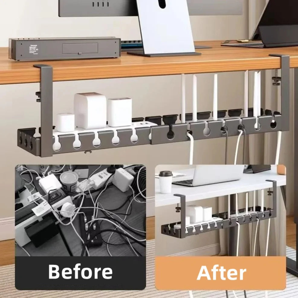 Desk Cable Management Tray – Wire Organizer for PC & Charging Cords