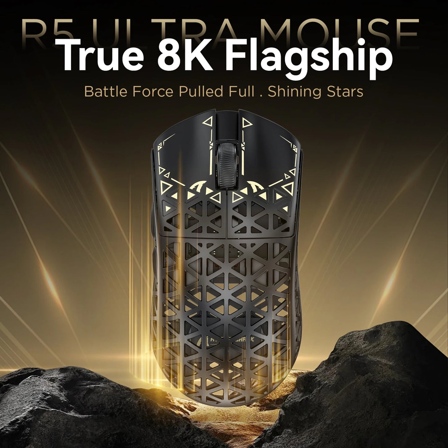 ATTACK SHARK R5 Ultra Carbon Fiber Wireless Gaming Mouse – 8K, 39g, PAW3950MAX Sensor
