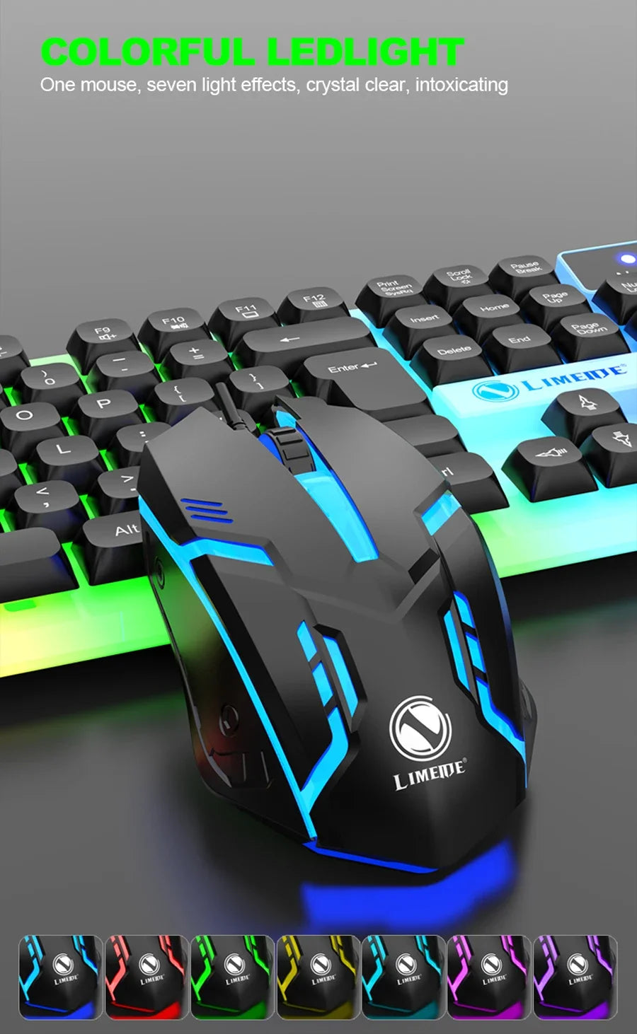NG GTX350 RGB Gaming Keyboard & Mouse Combo – Wired, Black