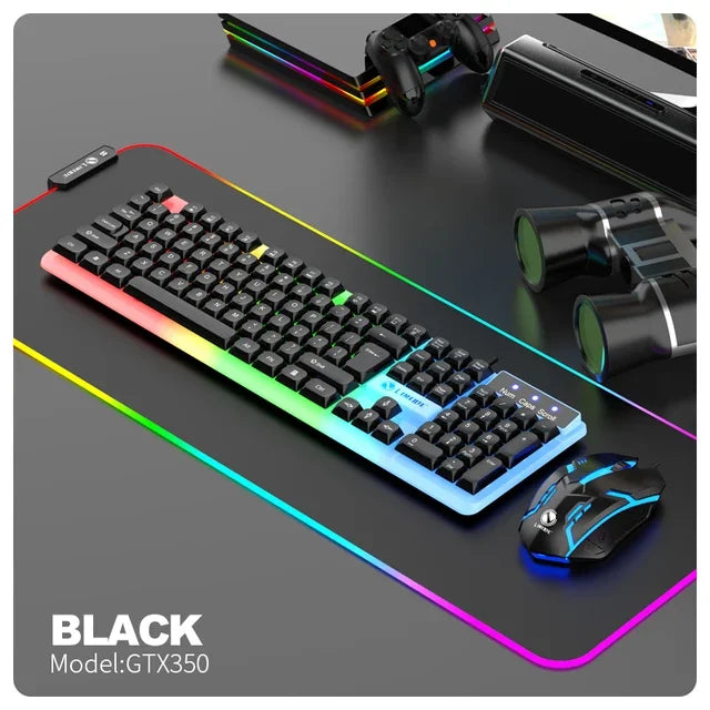 NG GTX350 RGB Gaming Keyboard & Mouse Combo – Wired, Black