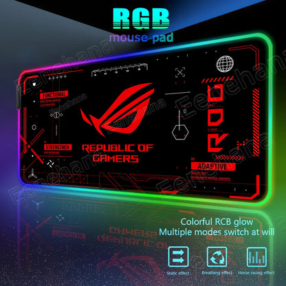 RGB ASUS XXL Gaming Mouse Pad – Black-Green LED Extended Desk Mat