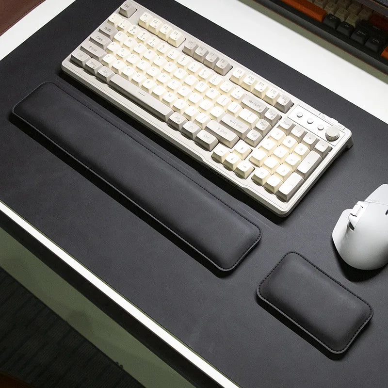 Waterproof PU Desk Mat Set – Large Non-Slip Mouse & Keyboard Pads with Wrist Rest