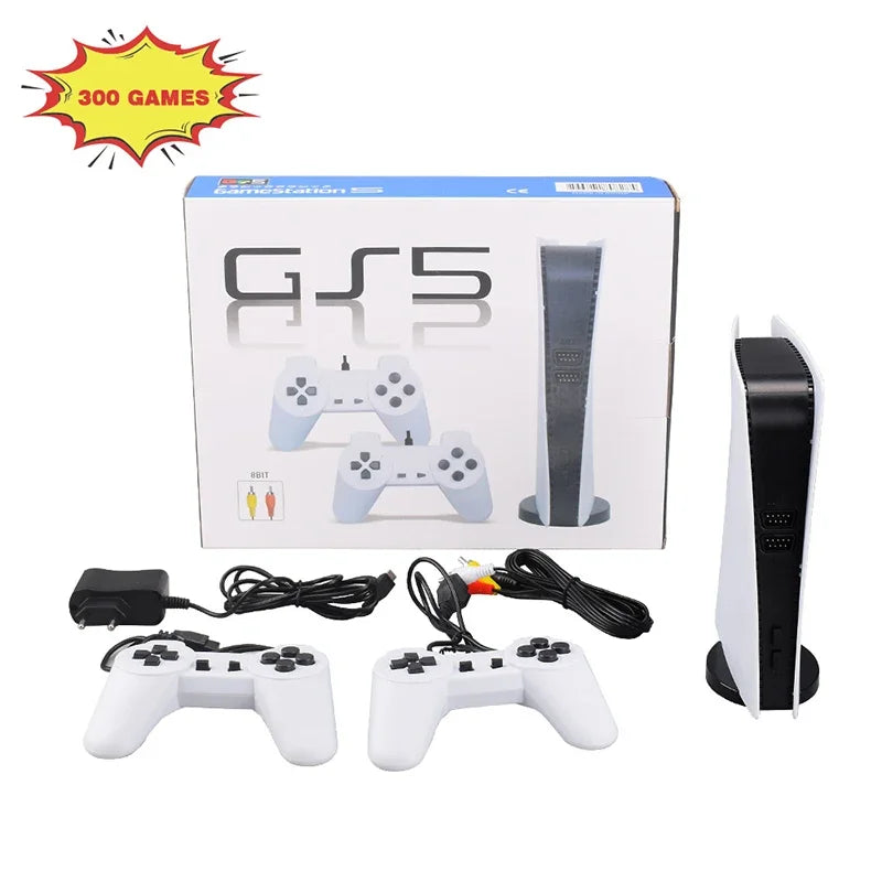 GS5 Retro Game Console – 200 Classic 8-Bit Games, USB Wired Dual Controllers
