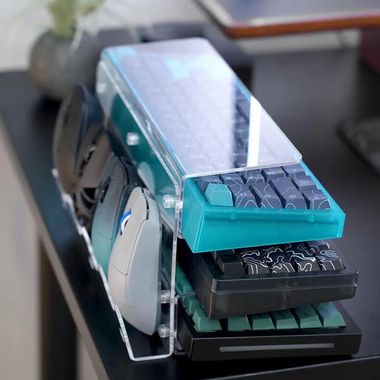 Keyboard Mouse Desktop Organizer Acrylic 3 Tier Stand Frame Shelf Lightweight Keyboard Storage Tool For Study Room Exhibition