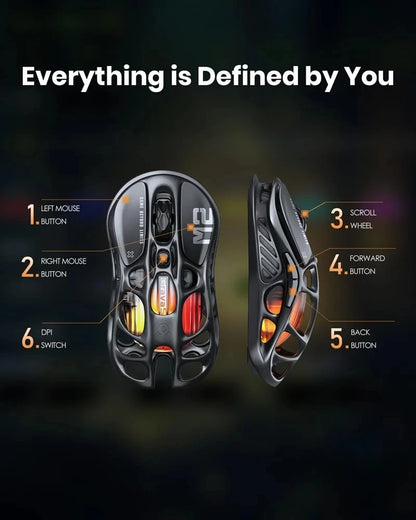 For GravaStar M1 M2 Gaming Mouse Magnesium Alloy Hollow Design Tri-Mode Wireless Wired Custom RGB Mice PC E-Sports Gifts