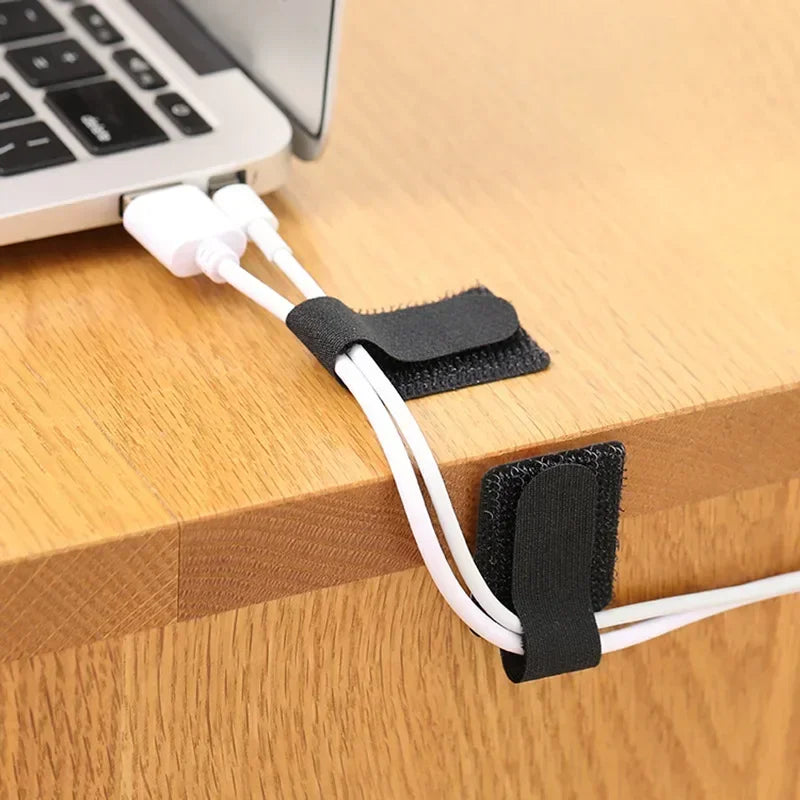 Reusable Self-Adhesive Cable Organizer Straps – Desk Wire & Cord Management