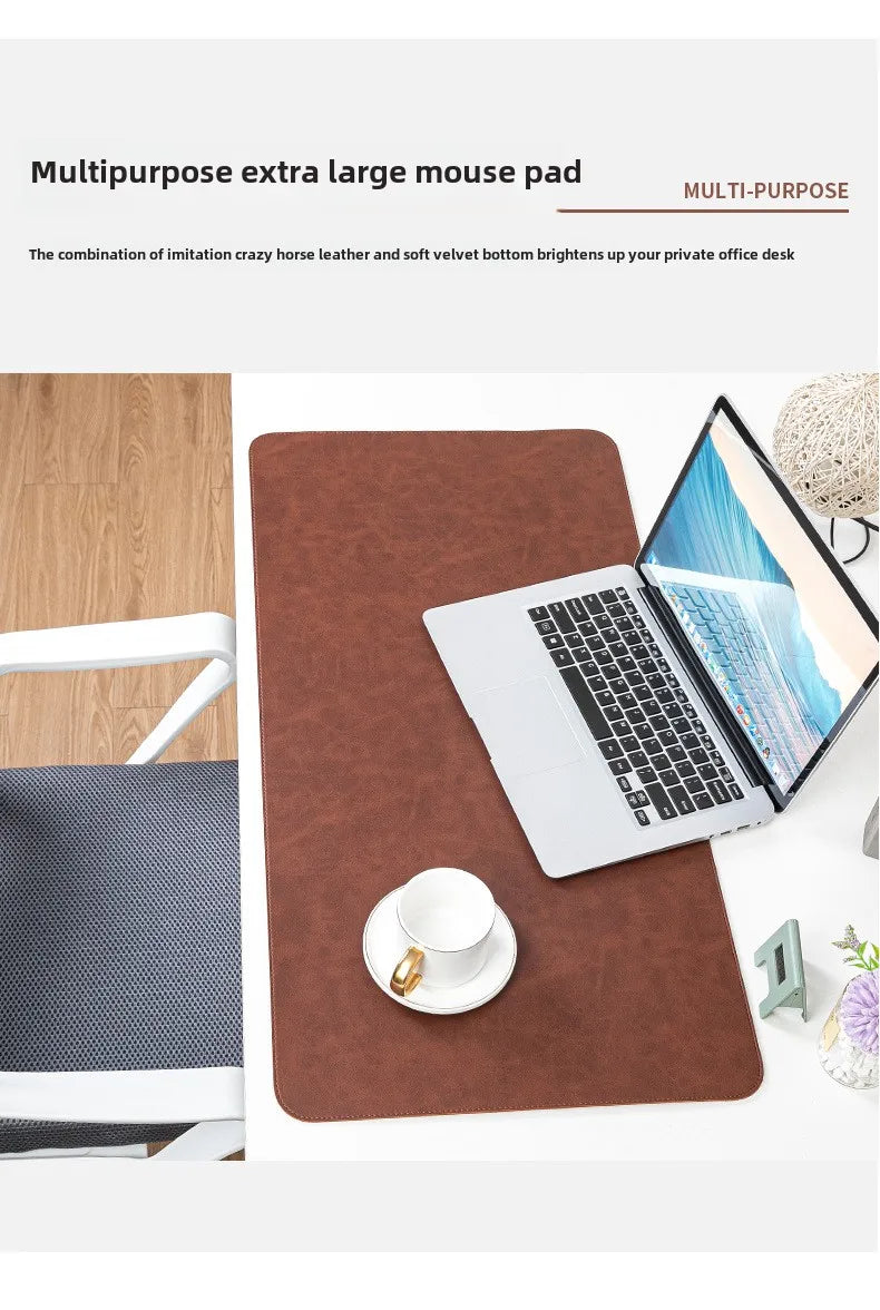 Waterproof PU Desk Pad – Large Non-Slip Mouse & Keyboard Mat, Easy to Clean