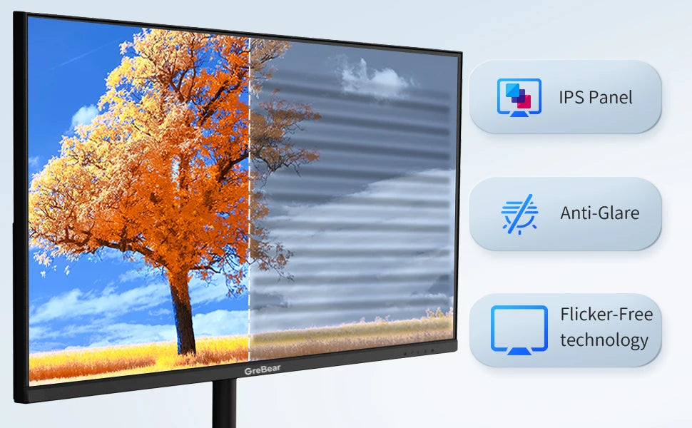 GreBear 27″ Full HD IPS Monitor – 75Hz, HDMI/VGA