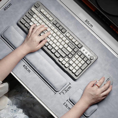 Waterproof PU Desk Mat Set – Large Non-Slip Mouse & Keyboard Pads with Wrist Rest