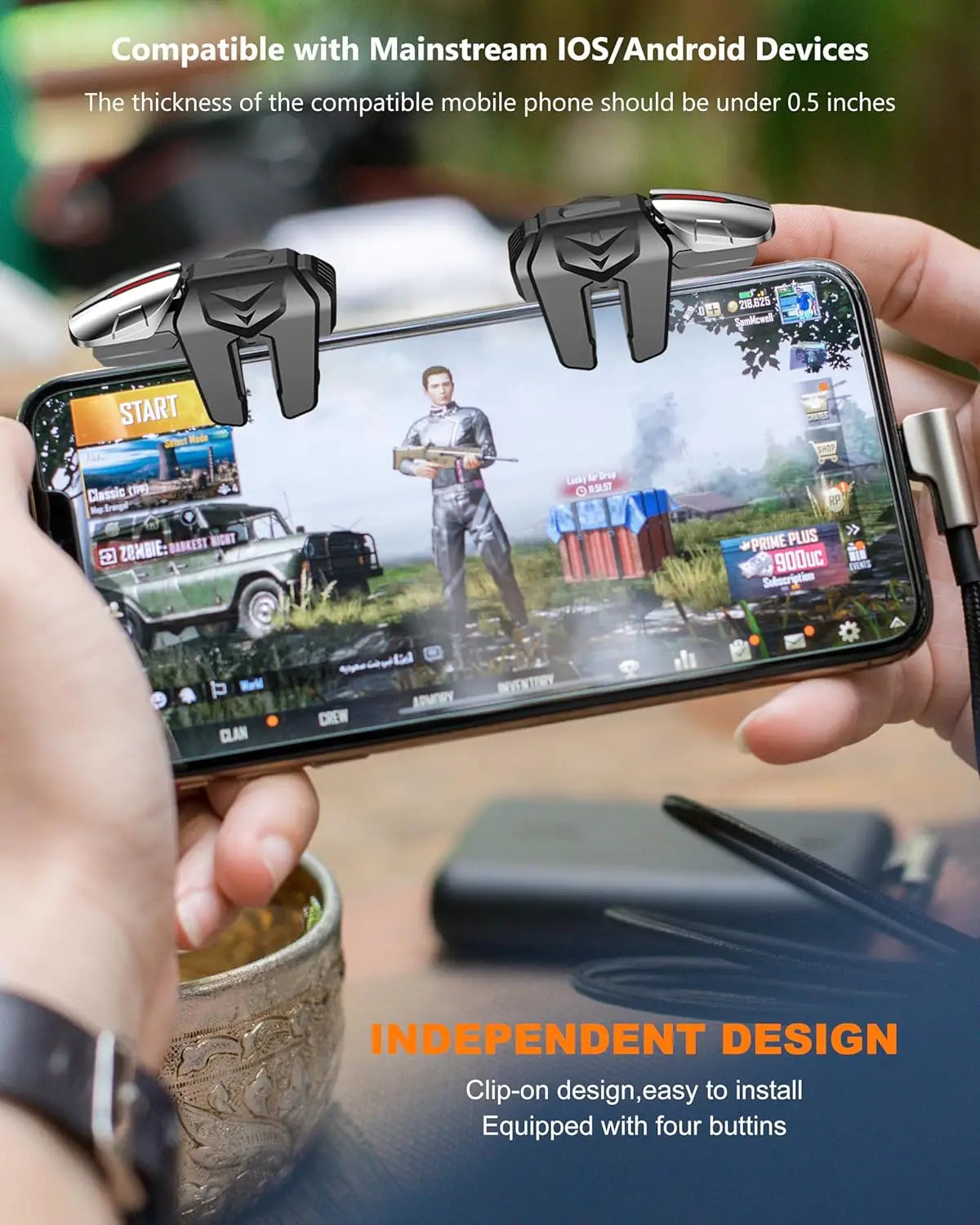 G21 Mobile Phone Game Trigger Gamepad Joystick 6-Finger Aim Shooting L1 R1 Key Button Game Fingertips For PUBG Game Controller