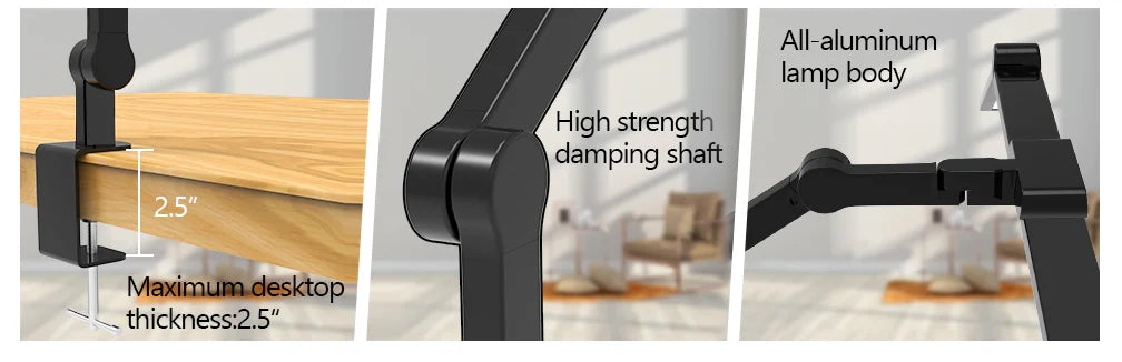 LED Clamp-On Desk Lamp – 24W Ultra-Bright, Auto-Dimming for Home & Office
