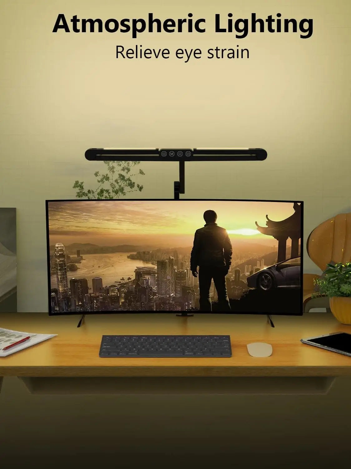 LED Clamp-On Desk Lamp – 24W Ultra-Bright, Auto-Dimming for Home & Office