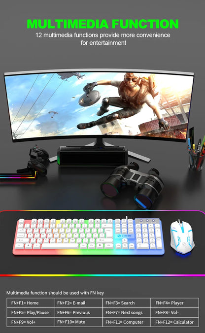 NG GTX350 RGB Gaming Keyboard & Mouse Combo – Wired, Black