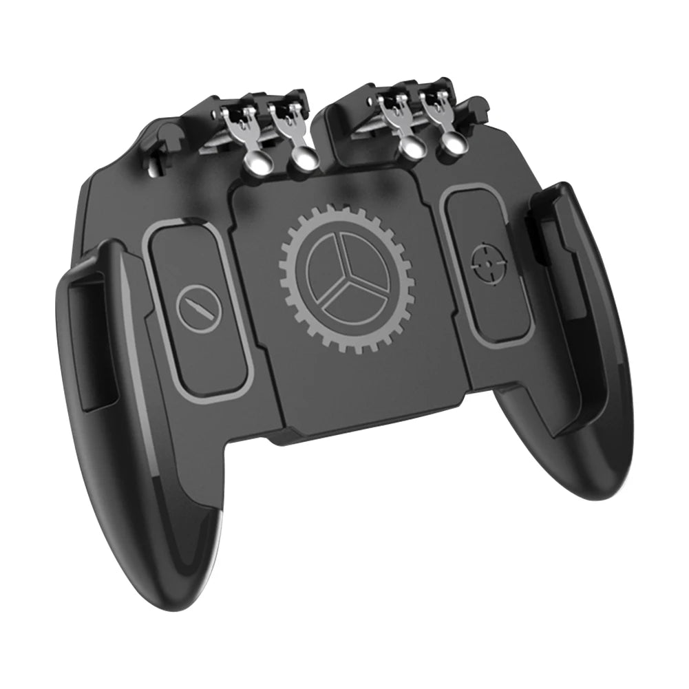 6 Finger Mobile Shooting Gaming Button Trigger Gamepad with Cooling Fan for PUBG Mobile Trigger Joypad Game Console