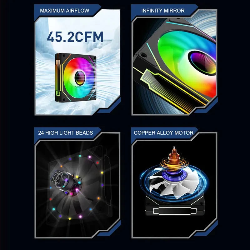 UPSIREN UF-1 PRISM 4 PRO 120mm ARGB PWM Cooling Fan
