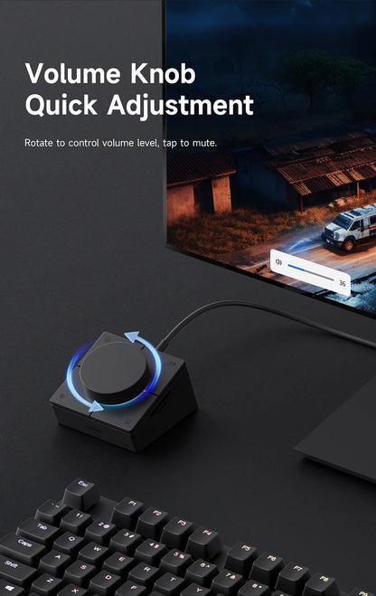 Hagibis Knob USB C Hub With Shortcut Buttons Type-C Docking Station Volume Adjustment Desktop Controller 2.5G RJ45 for Macbook