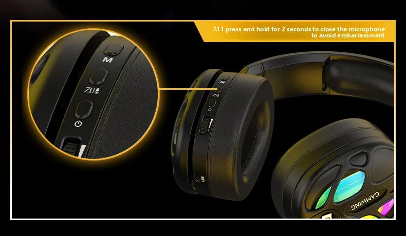 New! Premium Wireless Gaming Headset with Hi - Fi sound & 3.5mm RGB for PC/PS. Wired option available.
