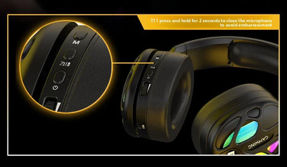 New! Premium Wireless Gaming Headset with Hi - Fi sound & 3.5mm RGB for PC/PS. Wired option available.