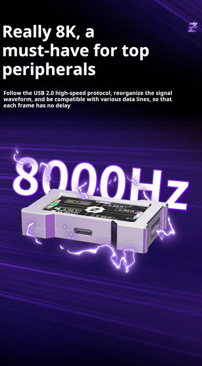 HMLAB ZNEO Gaming USB Hub – 3-Port, 8K Hz, Display Screen