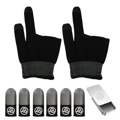 Sweat-Proof Game Gloves Luminous Finger Sleeve Breathable Finger Cots Cover Sensitive Mobile Touch Glove for PUBG Phone Games