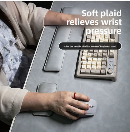 Waterproof PU Desk Mat Set – Large Non-Slip Mouse & Keyboard Pads with Wrist Rest