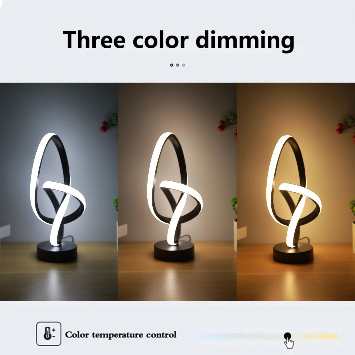 Simple LED Desk Lamp – USB Powered, 3-Color Adjustable Brightness for Home & Office