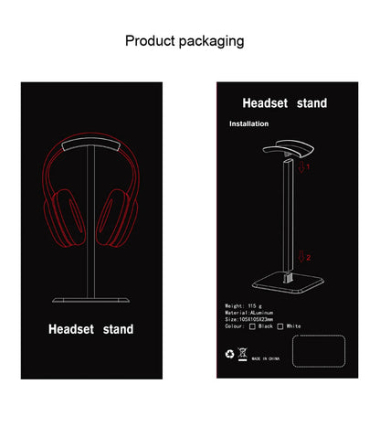 Universal Aluminum Headphone Stand – Flexible Metal Headset Holder