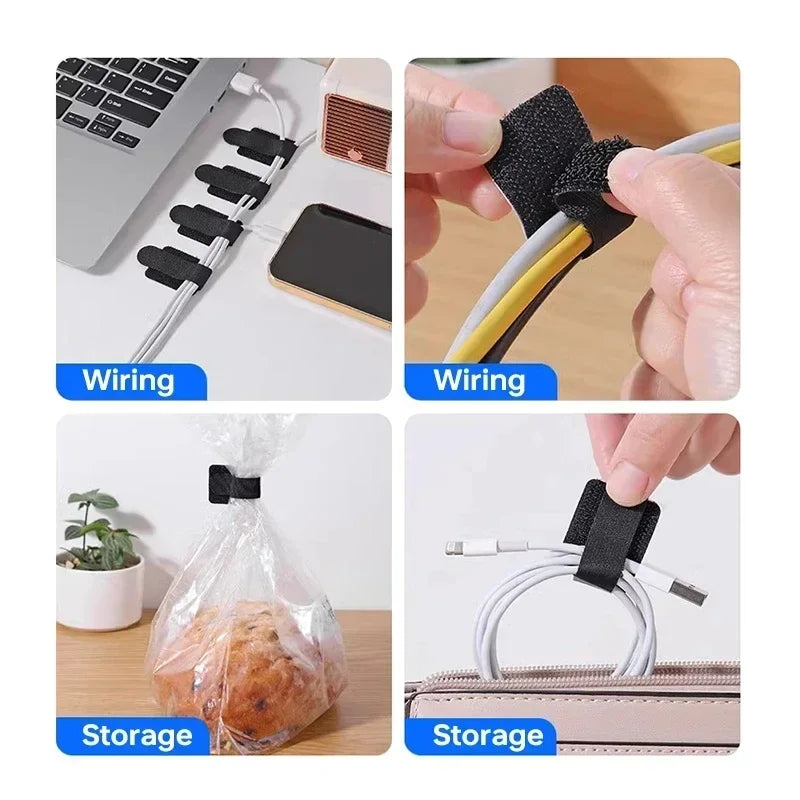 Reusable Self-Adhesive Cable Organizer Straps – Desk Wire & Cord Management