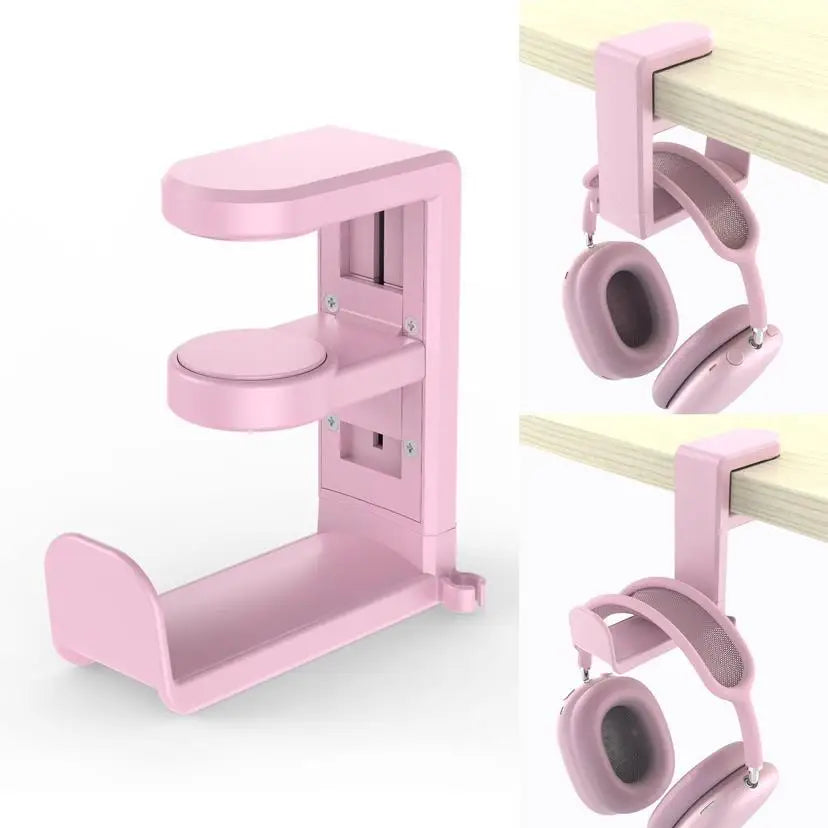 360° Rotating Headphone Stand – Desktop Headset Holder & Organizer