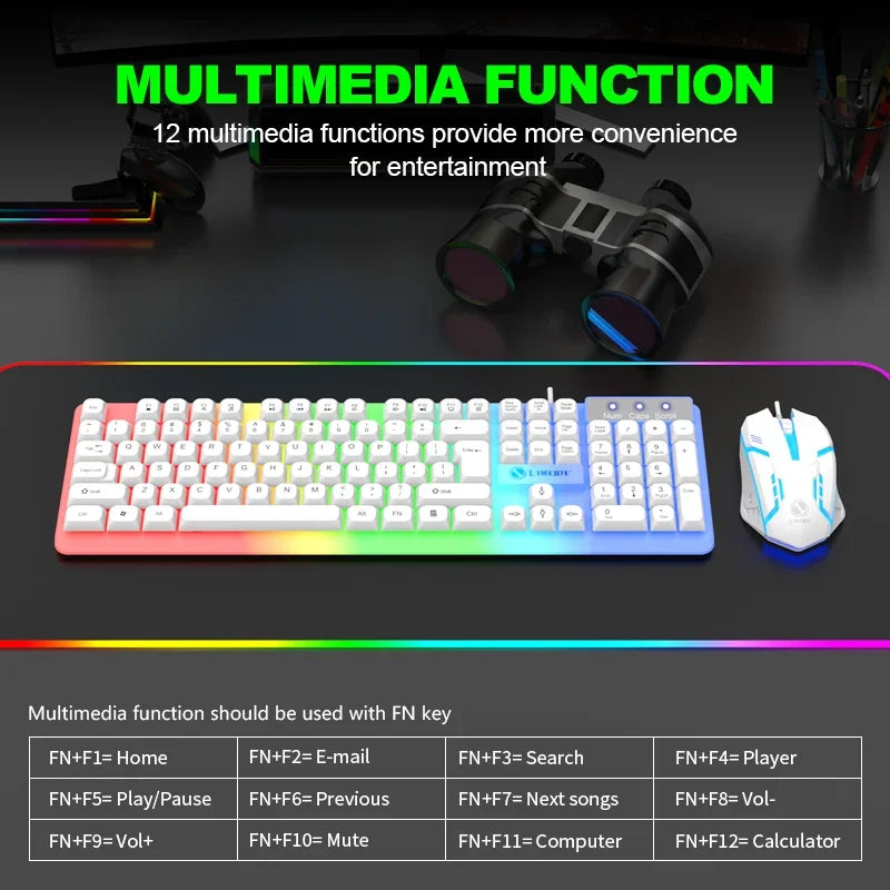 NG GTX350 RGB Gaming Keyboard & Mouse Combo – Wired, Black