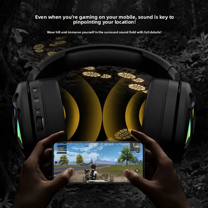 New! Premium Wireless Gaming Headset with Hi - Fi sound & 3.5mm RGB for PC/PS. Wired option available.