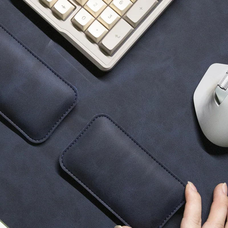 Waterproof PU Desk Mat Set – Large Non-Slip Mouse & Keyboard Pads with Wrist Rest