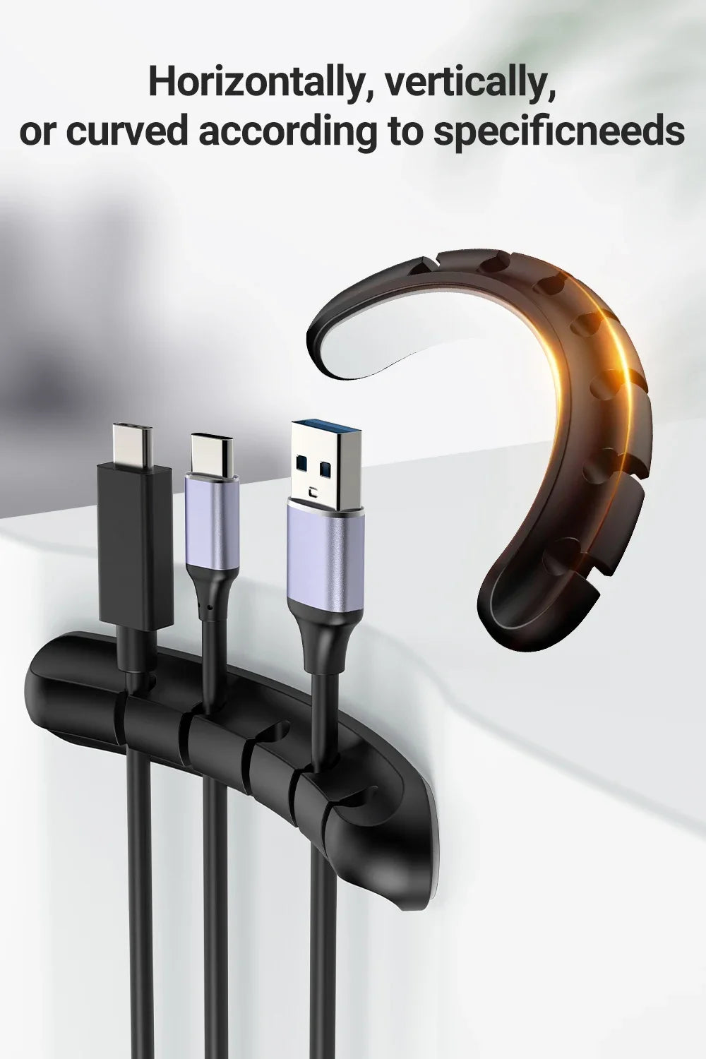 Adhesive Cable Holder Clips – Desktop & Nightstand Cord Organizer