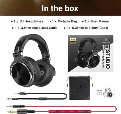 OneOdio Wired Professional Studio Headphones – DJ Over-Ear with Mic, Hi-Res