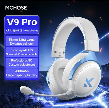 MCHOSE V9 PRO Wireless Gaming Headphones – 3-Mode Noise Reduction with Mic