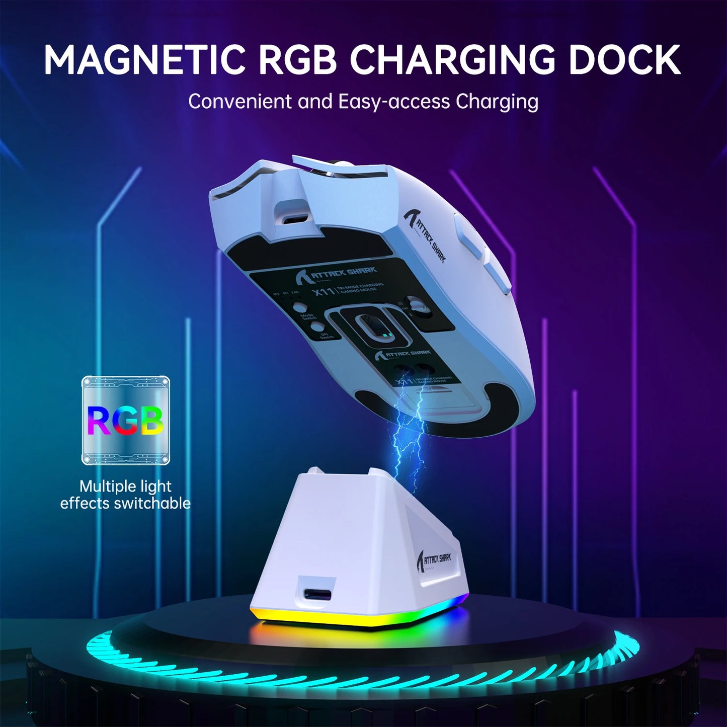 ATTACK SHARK X11 Wireless Gaming Mouse – RGB, 22K DPI, PAW3311 Sensor