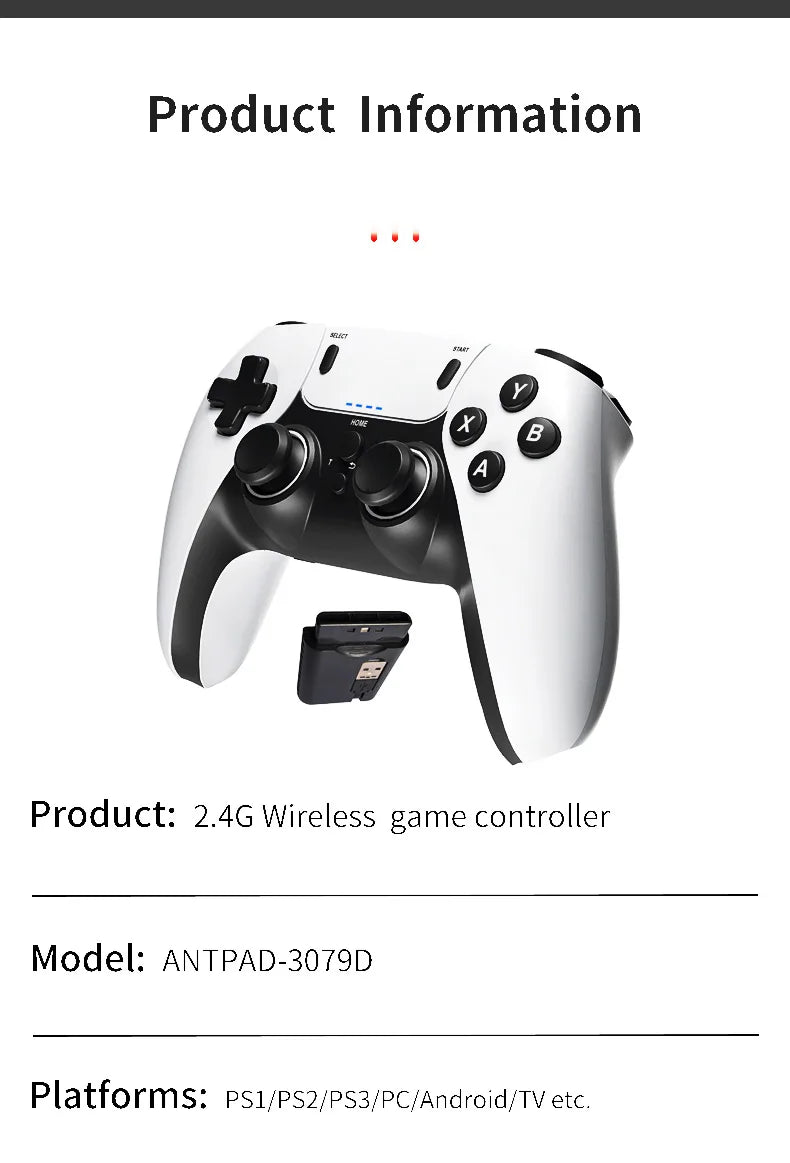 Wireless Gaming Controller – Compatible with PS1/PS2/PS3, PC & Android
