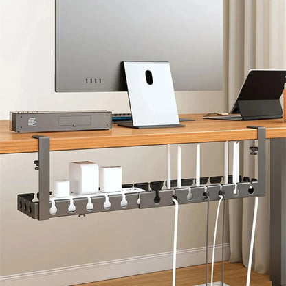 Desk Cable Management Tray – Wire Organizer for PC & Charging Cords