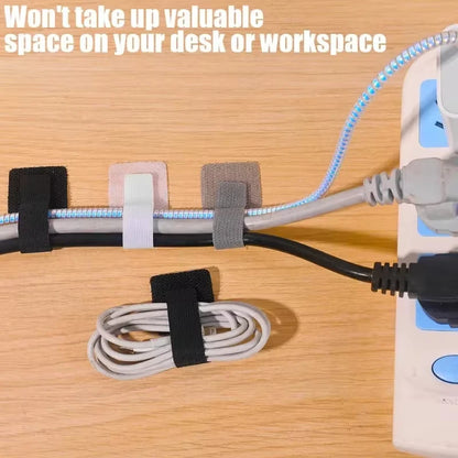 Reusable Self-Adhesive Cable Organizer Straps – Desk Wire & Cord Management