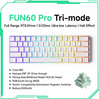 Akko MonsGeek FUN60 60% Mechanical Gaming Keyboard – Magnetic Switch, 8K ARGB