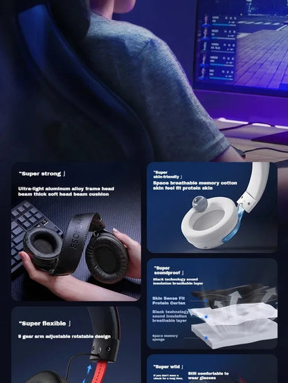 MCHOSE V9 PRO Wireless Gaming Headphones – 3-Mode Noise Reduction with Mic