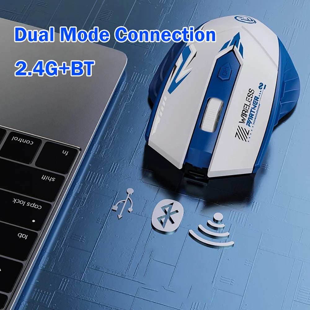 Bluetooth 5.4 Dual-Mode Wireless Mouse – Rechargeable, Silent, 6-Button