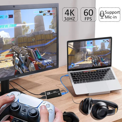 TABLLYUGE 4K USB 3.0 HDMI Video Capture Card for PC & PS4