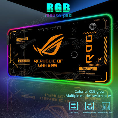 RGB ASUS XXL Gaming Mouse Pad – Black-Green LED Extended Desk Mat