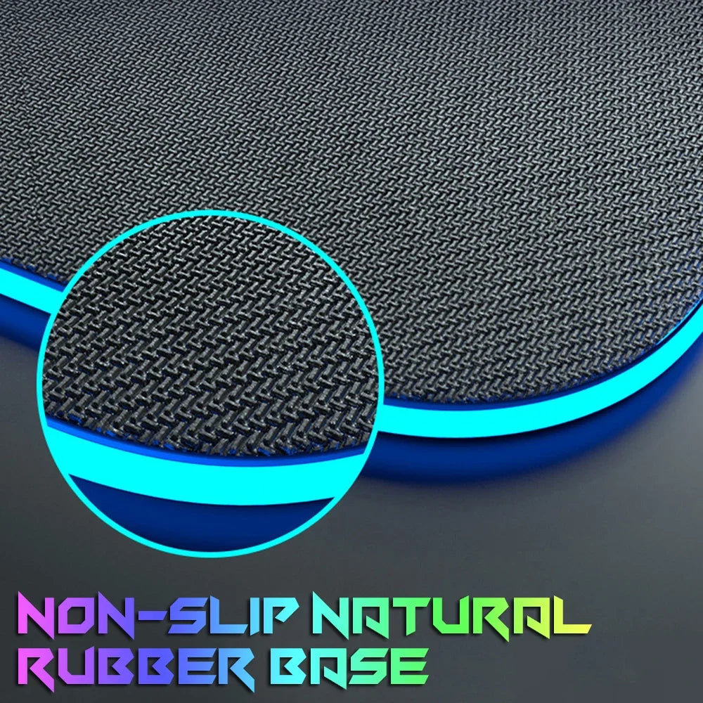 Redragon RGB LED Gaming Mouse Pad – Anti-Skid Desk Mat for PC & Laptop