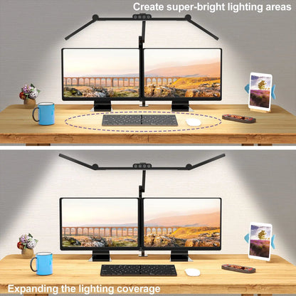 LED Clamp-On Desk Lamp – 24W Ultra-Bright, Auto-Dimming for Home & Office