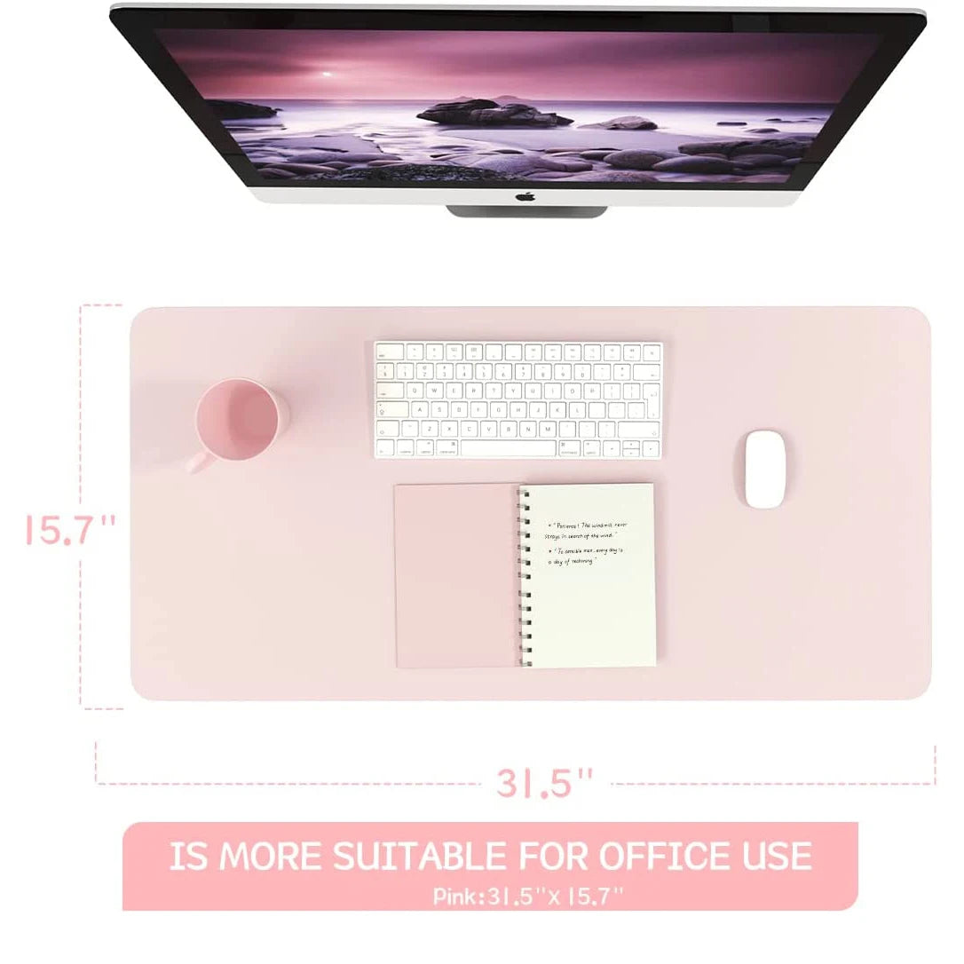 Waterproof PVC Desk Mat – Large Non-Slip Mouse & Keyboard Pad, Pink