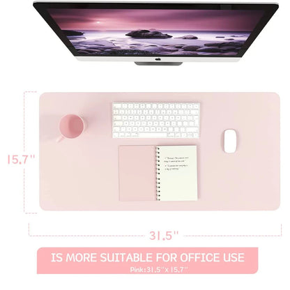 Waterproof PVC Desk Mat – Large Non-Slip Mouse & Keyboard Pad, Pink