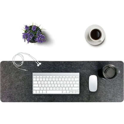 Felt Desk Mat – Large 31.5×15.7″ Mouse & Keyboard Pad, Dark Gray